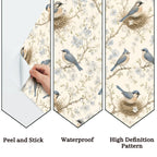 Nesting Birds Peel and Stick Wallpaper – Nature Nursery & Botanical Kids Room