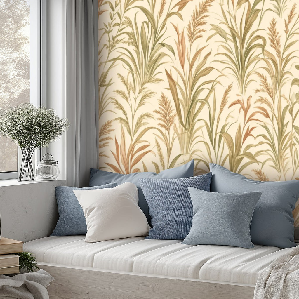 Pampas Grass Botanical Peel and Stick Wallpaper – 60"x50"