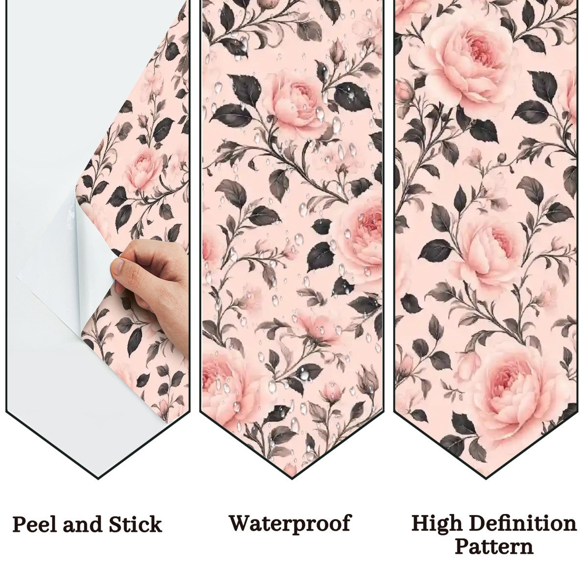 Blush Pink English Rose Peel and Stick Wallpaper
