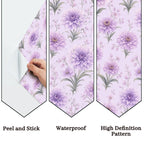 Lavender Chrysanthemum Peel and Stick Wallpaper