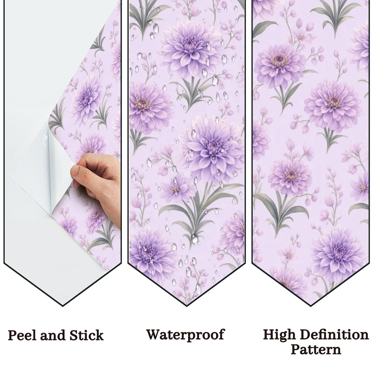 Lavender Chrysanthemum Peel and Stick Wallpaper