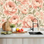 Blush Peony Garden Peel and Stick Wallpaper