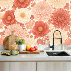 Terracotta Paper Flower Peel and Stick Wallpaper