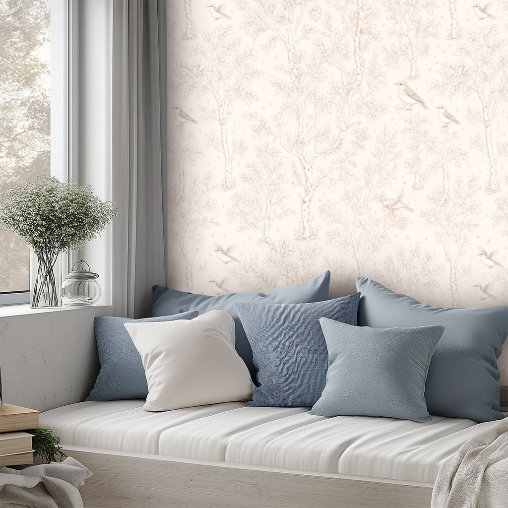 White Feather Texture Peel and Stick Wallpaper – Clean Nursery & Minimalist Decor