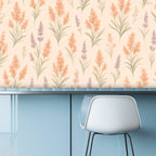Boho Pampas and Lavender Peel and Stick Wallpaper