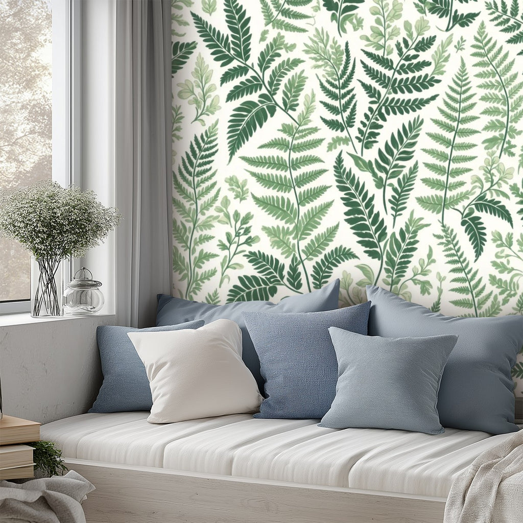 Watercolor Fern Peel and Stick Wallpaper