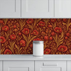 Terracotta Morris Floral Peel and Stick Wallpaper