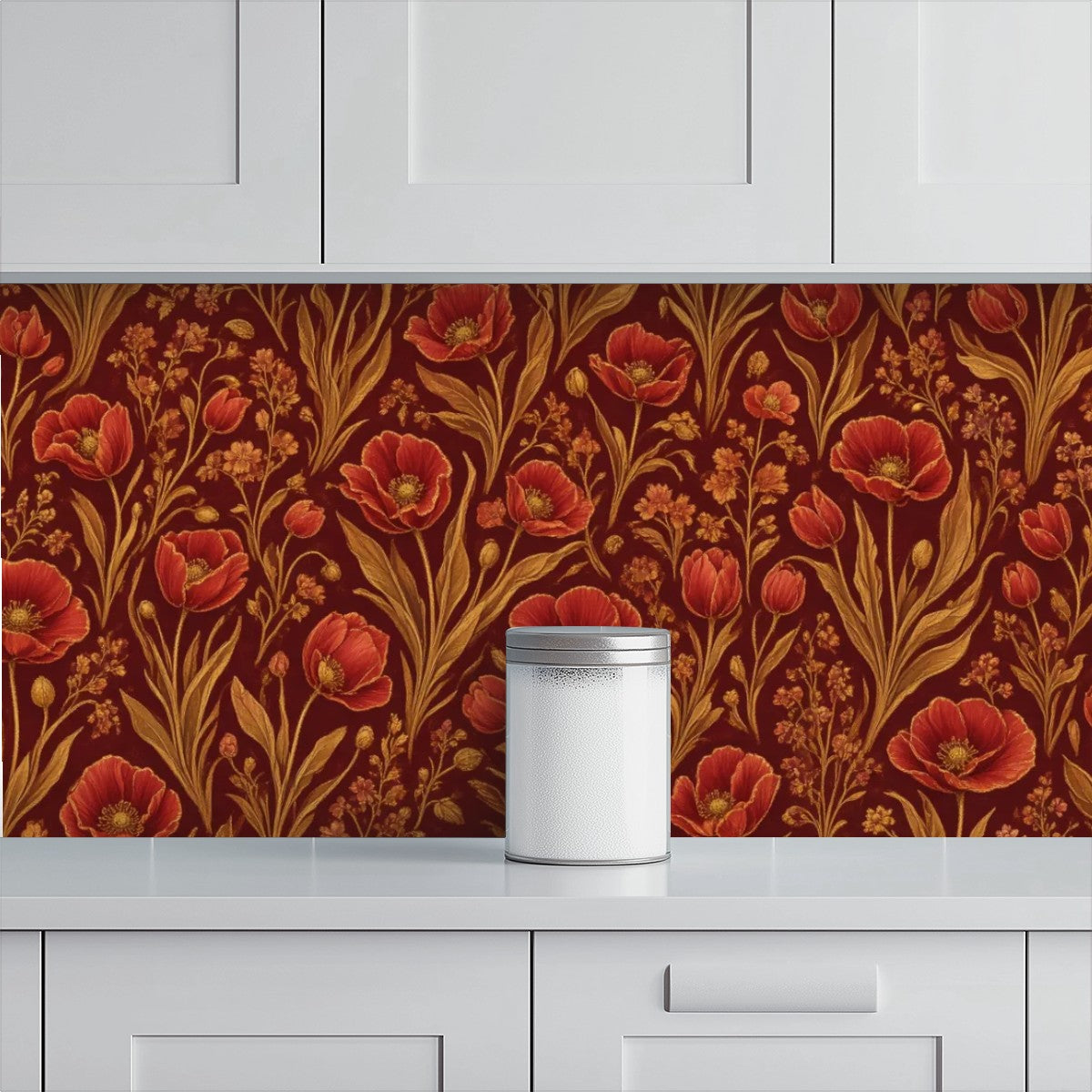 Terracotta Morris Floral Peel and Stick Wallpaper