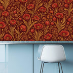 Terracotta Morris Floral Peel and Stick Wallpaper