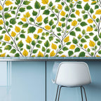 Yellow Green Botanical Peel and Stick Wallpaper