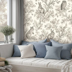 Woodland Toile Peel and Stick Wallpaper – Neutral Nursery & Nature Kids Room