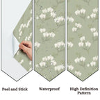 Sage Green Floral Peel and Stick Wallpaper