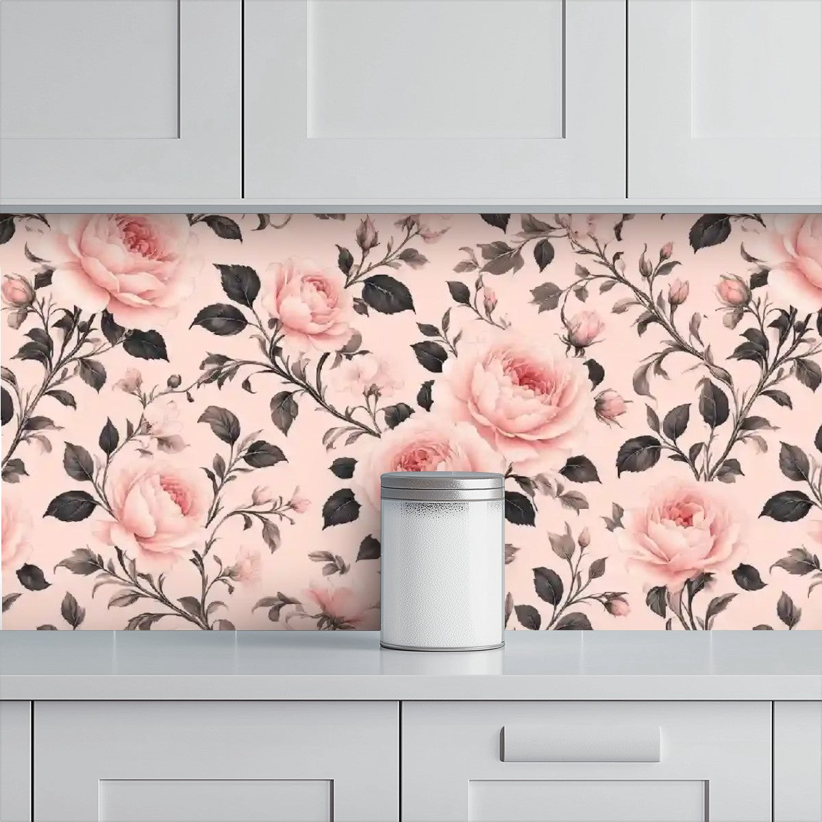 Blush Pink English Rose Peel and Stick Wallpaper