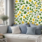 Yellow Green Botanical Peel and Stick Wallpaper