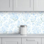 Ice Blue Magnolia Peel and Stick Wallpaper