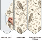 Moonlit Owl & Moths Peel and Stick Wallpaper – Whimsical Nursery & Nature Decor