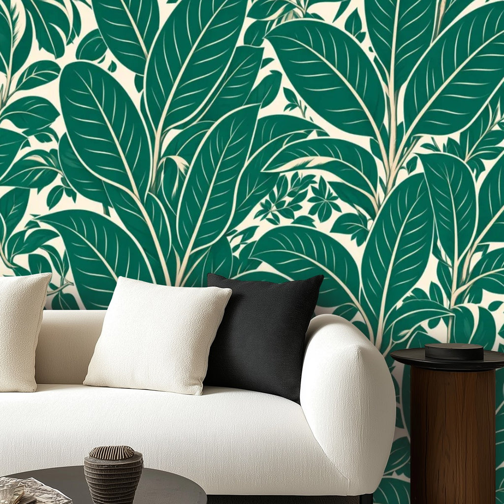 Emerald Leaf Peel and Stick Wallpaper