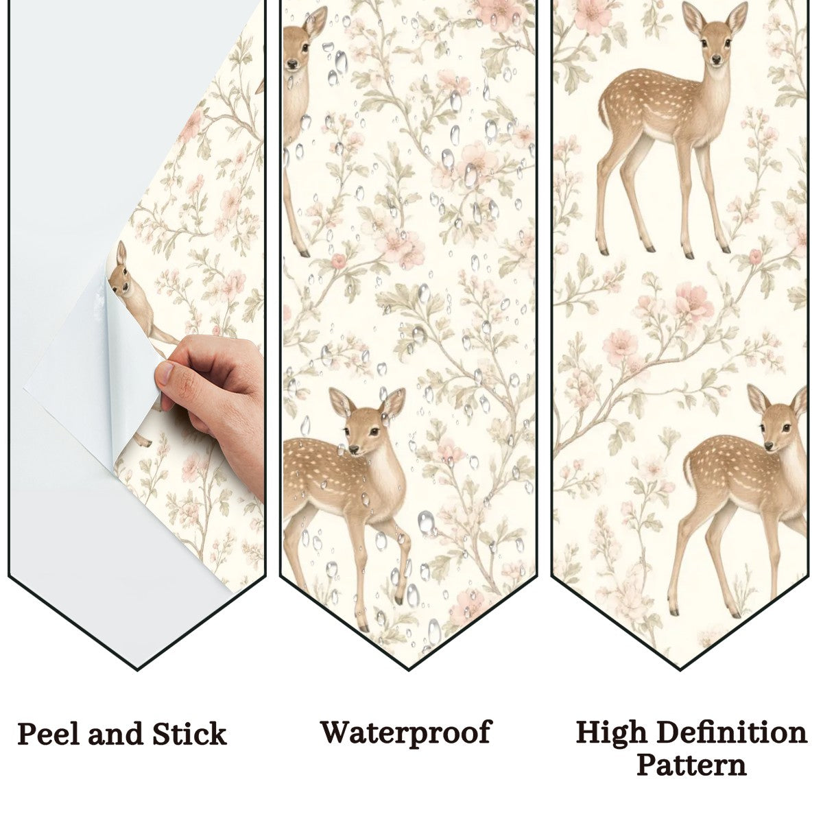 Woodland Deer & Fawn Peel and Stick Wallpaper – Nature Nursery & Neutral Decor