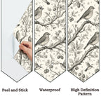 Bird Toile Peel and Stick Wallpaper – Classic Nursery & Nature-Inspired Decor