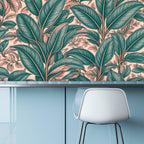 Pink Banana Leaf Peel and Stick Wallpaper