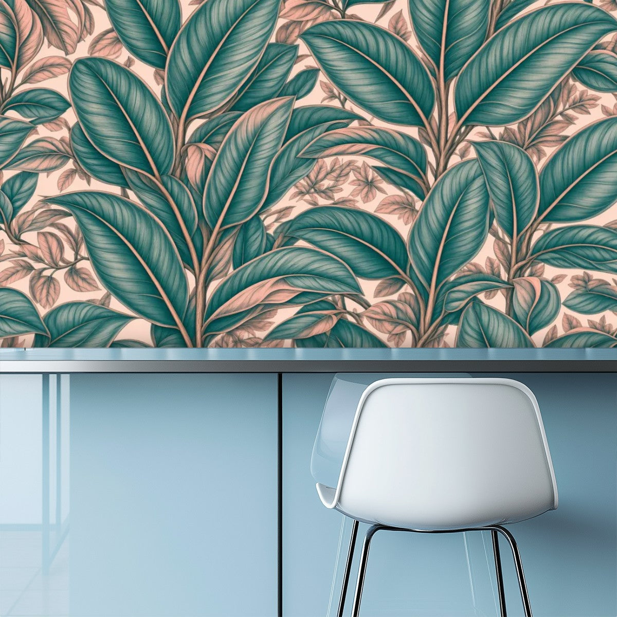 Pink Banana Leaf Peel and Stick Wallpaper