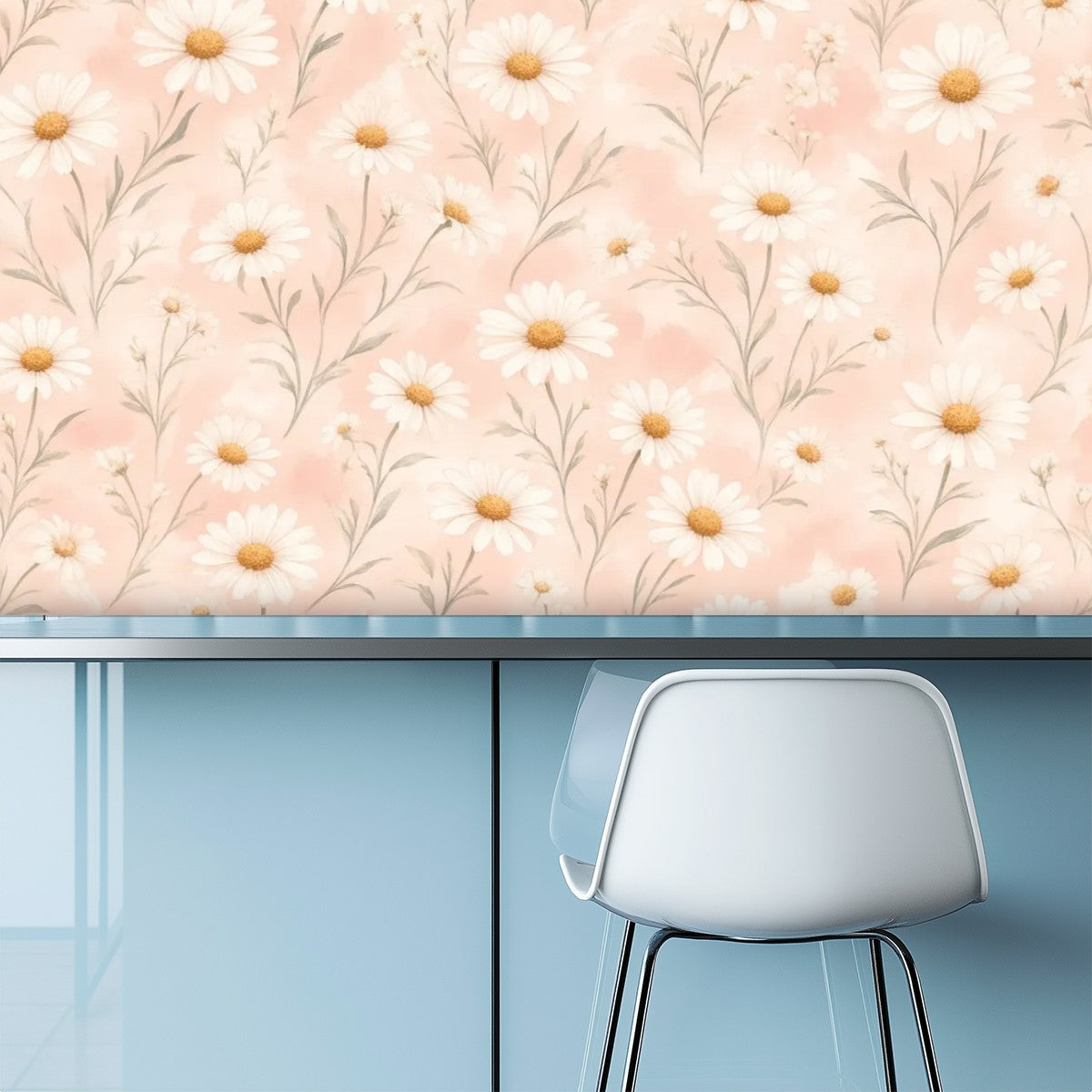 Blush Daisy Scatter Peel and Stick Wallpaper