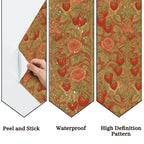 Golden Rose Garden Peel and Stick Wallpaper – Terracotta Floral & Maximalist Decor