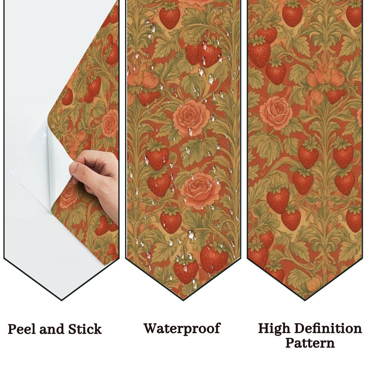 Golden Rose Garden Peel and Stick Wallpaper – Terracotta Floral & Maximalist Decor
