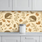 Hedgehog Woodland Peel and Stick Wallpaper – Sweet Autumn Nature & Charming Nursery Decor