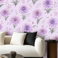 Lavender Chrysanthemum Peel and Stick Wallpaper