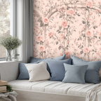 Pink Rose Trellis Peel and Stick Wallpaper