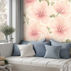 Blush Hibiscus Peel and Stick Wallpaper