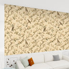 Magnolia Birds Botanical Peel and Stick Wallpaper – Classic Nature & Serene Japandi Decor