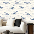 Whale Song Peel and Stick Wallpaper – Ocean Nursery & Coastal Kids Room
