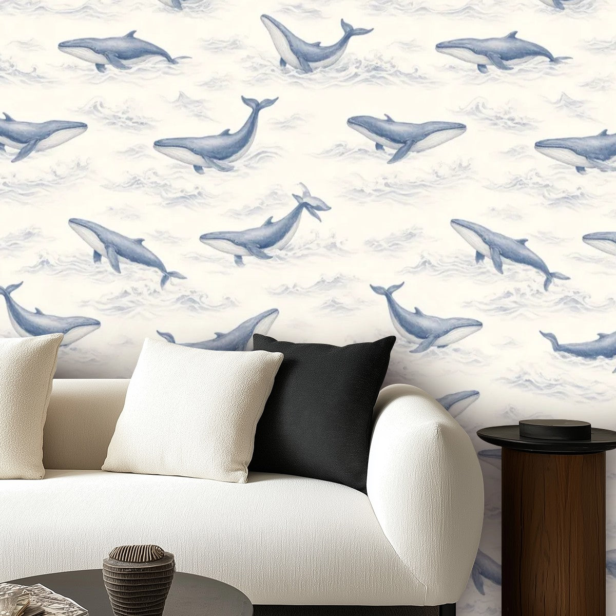 Whale Song Peel and Stick Wallpaper – Ocean Nursery & Coastal Kids Room