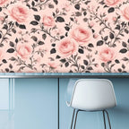 Blush Pink English Rose Peel and Stick Wallpaper
