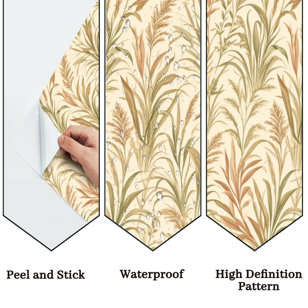 Pampas Grass Botanical Peel and Stick Wallpaper – 60"x50"