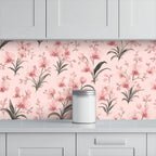 Pink Lily Scatter Peel and Stick Wallpaper