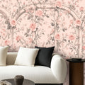 Pink Rose Trellis Peel and Stick Wallpaper