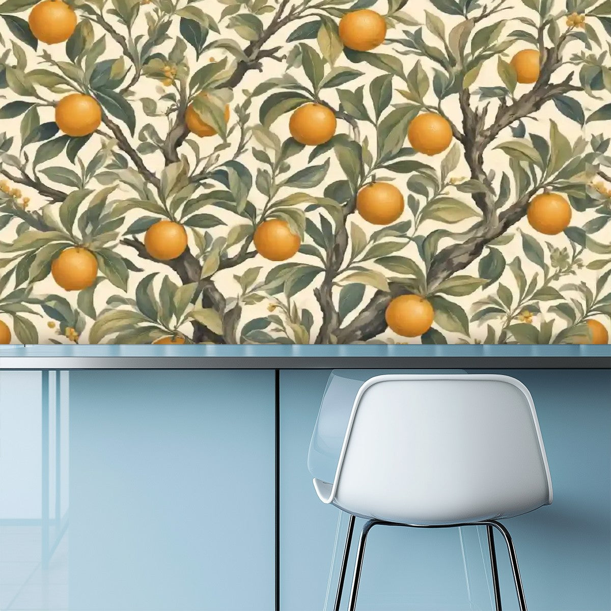 Vintage Orange Tree Botanical Peel and Stick Wallpaper – 60"x50"