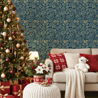 Navy Monstera Botanical Peel and Stick Wallpaper – 17.7"x118"
