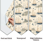 Nautical Sailboat Peel and Stick Wallpaper – Kids Room, Nursery & Coastal Decor