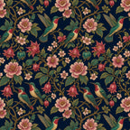 Hummingbird & Peony Peel and Stick Wallpaper – Dark Floral Maximalist & Jewel-Tone Decor