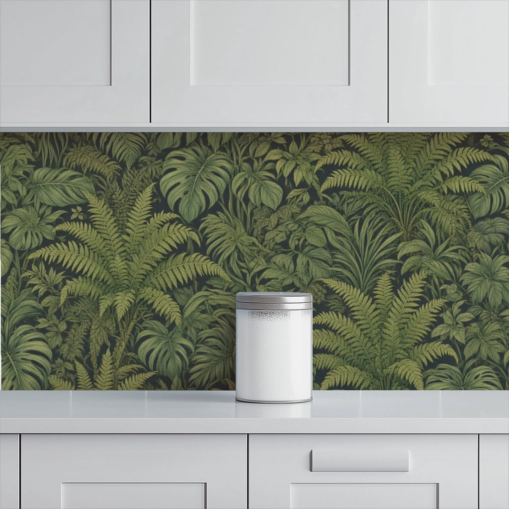 Dark Fern Jungle Peel and Stick Wallpaper