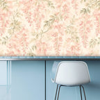 Blush Pink Trailing Botanical Peel and Stick Wallpaper