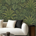 Dark Fern Jungle Peel and Stick Wallpaper