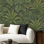 Dark Fern Jungle Peel and Stick Wallpaper