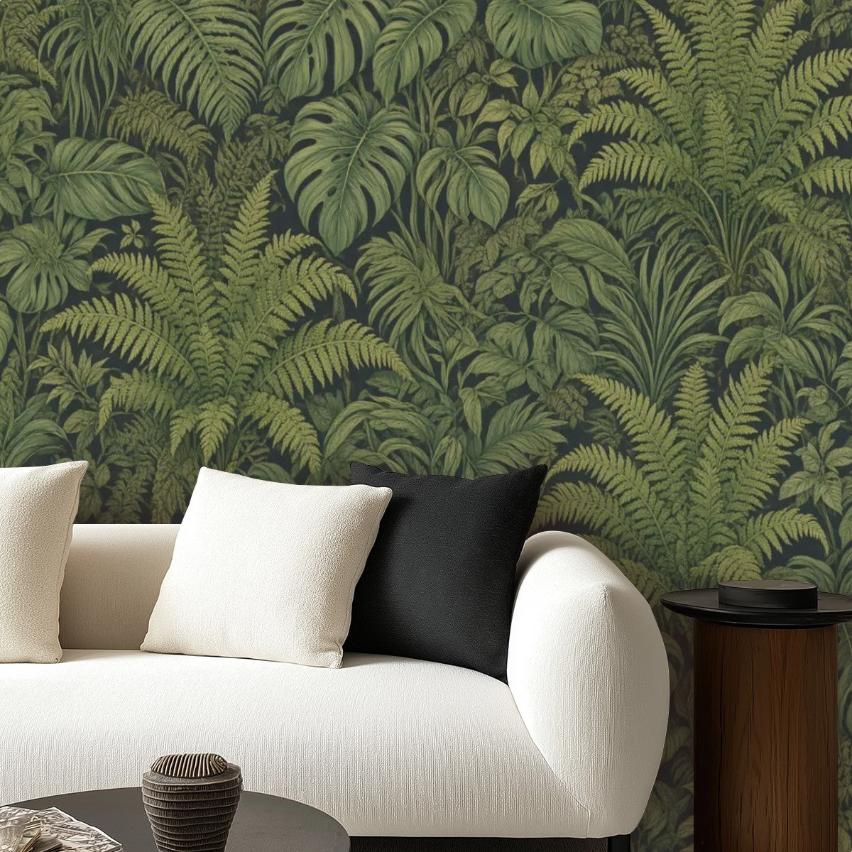 Dark Fern Jungle Peel and Stick Wallpaper