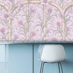 Lavender Art Nouveau Floral Peel and Stick Wallpaper