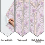Lavender Art Nouveau Floral Peel and Stick Wallpaper